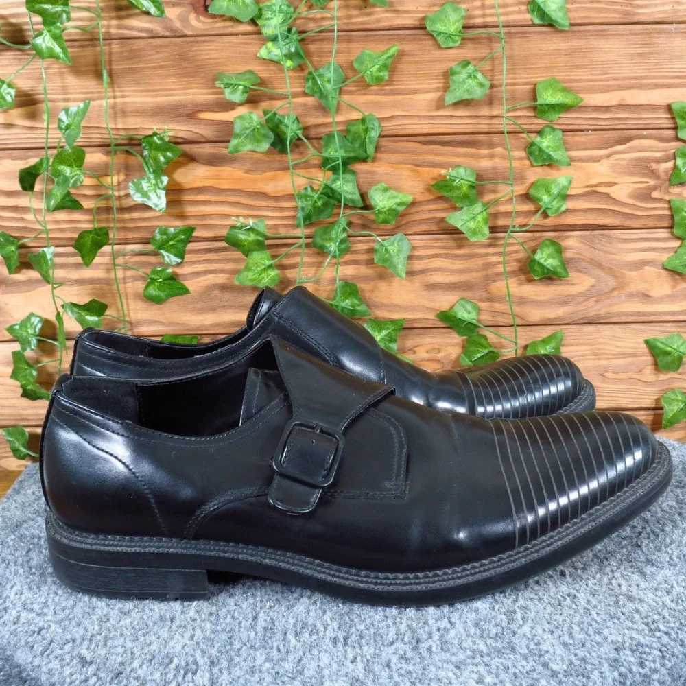 Kenneth Cole‎ Reaction Cellar Monk Men Casual Monk Strap Shoe 11 Black Synthetic